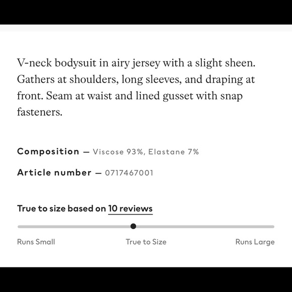 H&M Draped Bodysuit - Black ๐ฑ - Picture 5 of 5